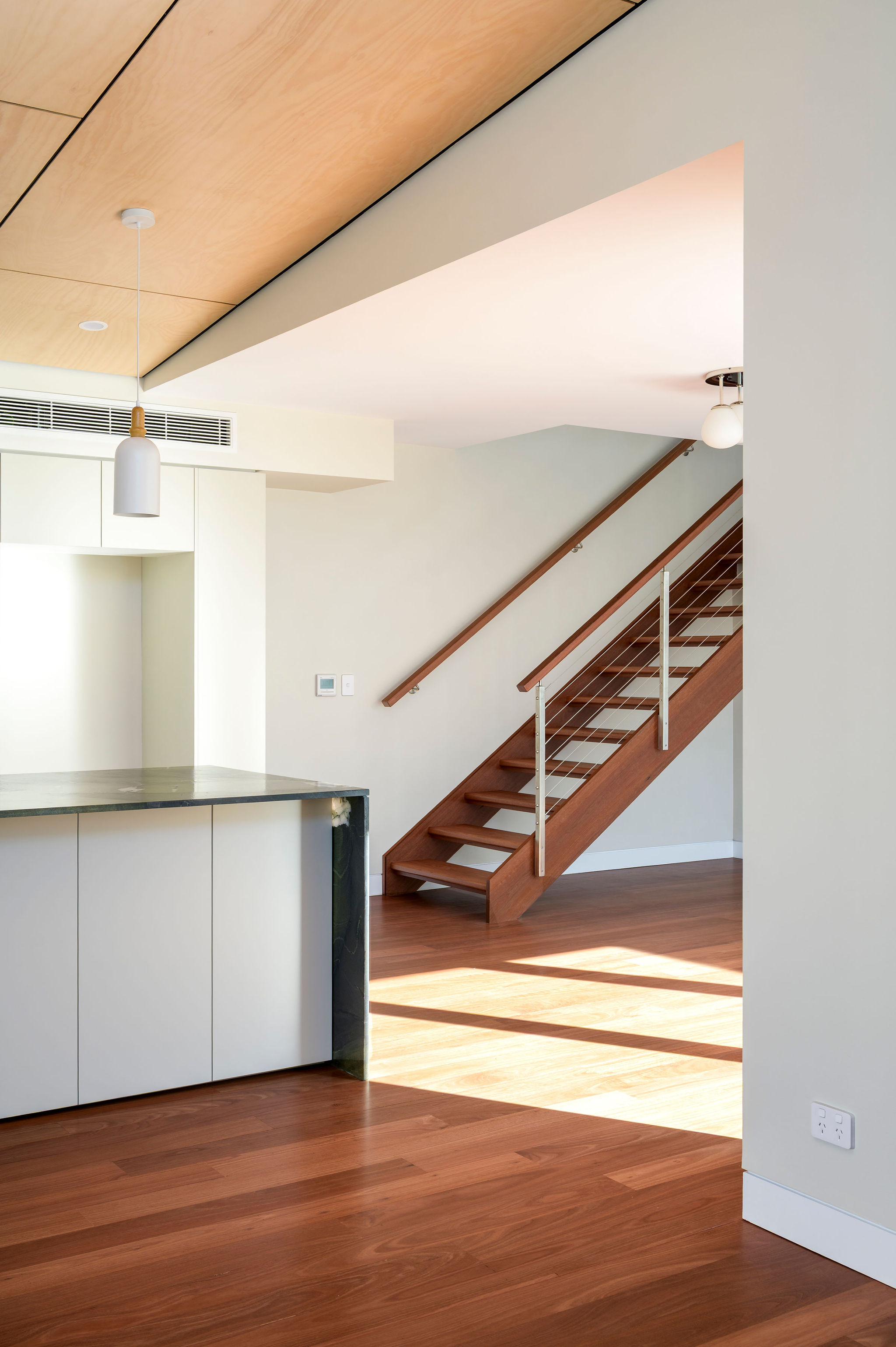 Stockton House timber stair and upper hallway