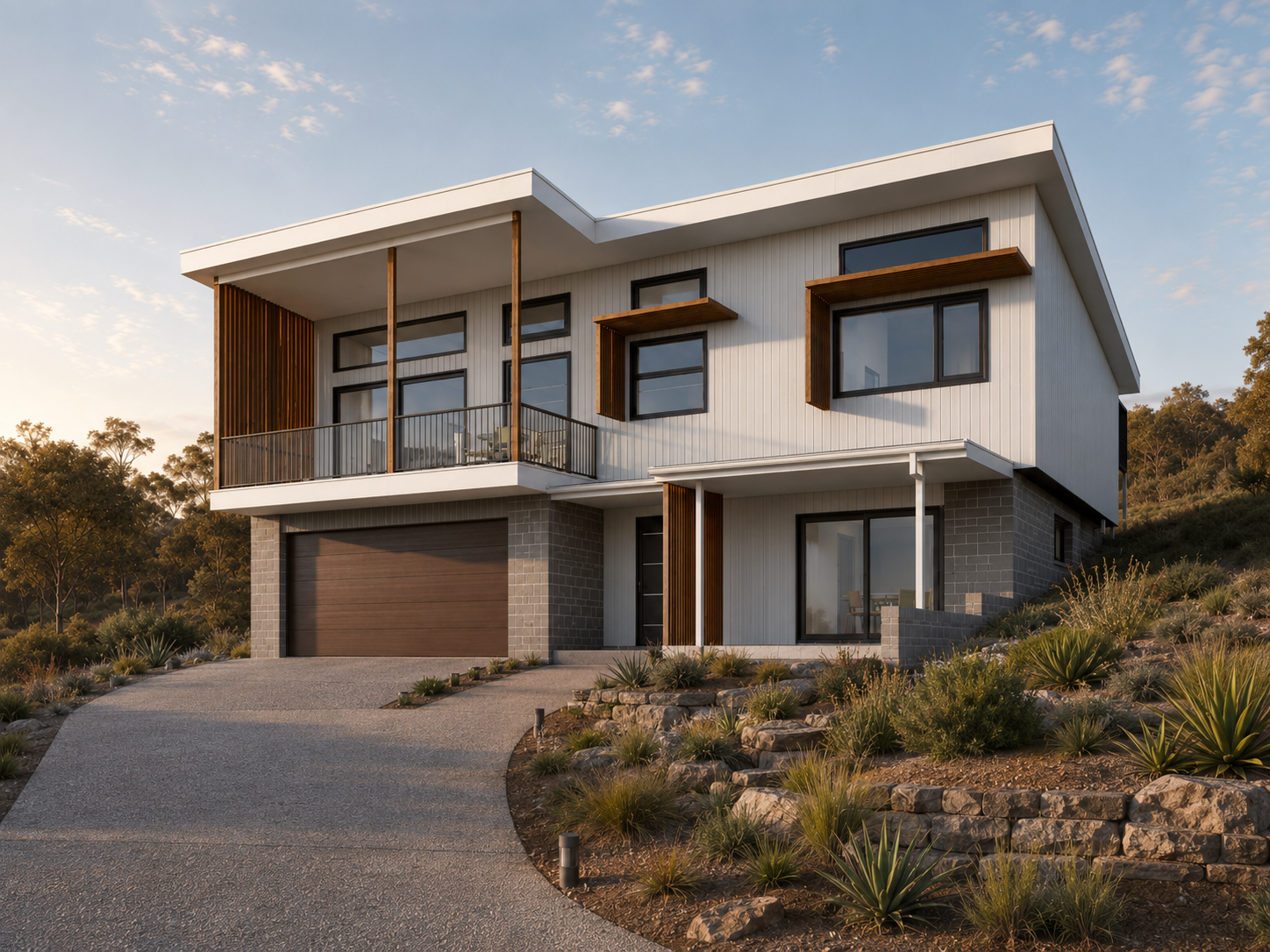 Rendered view of Toronto House on a sloping site